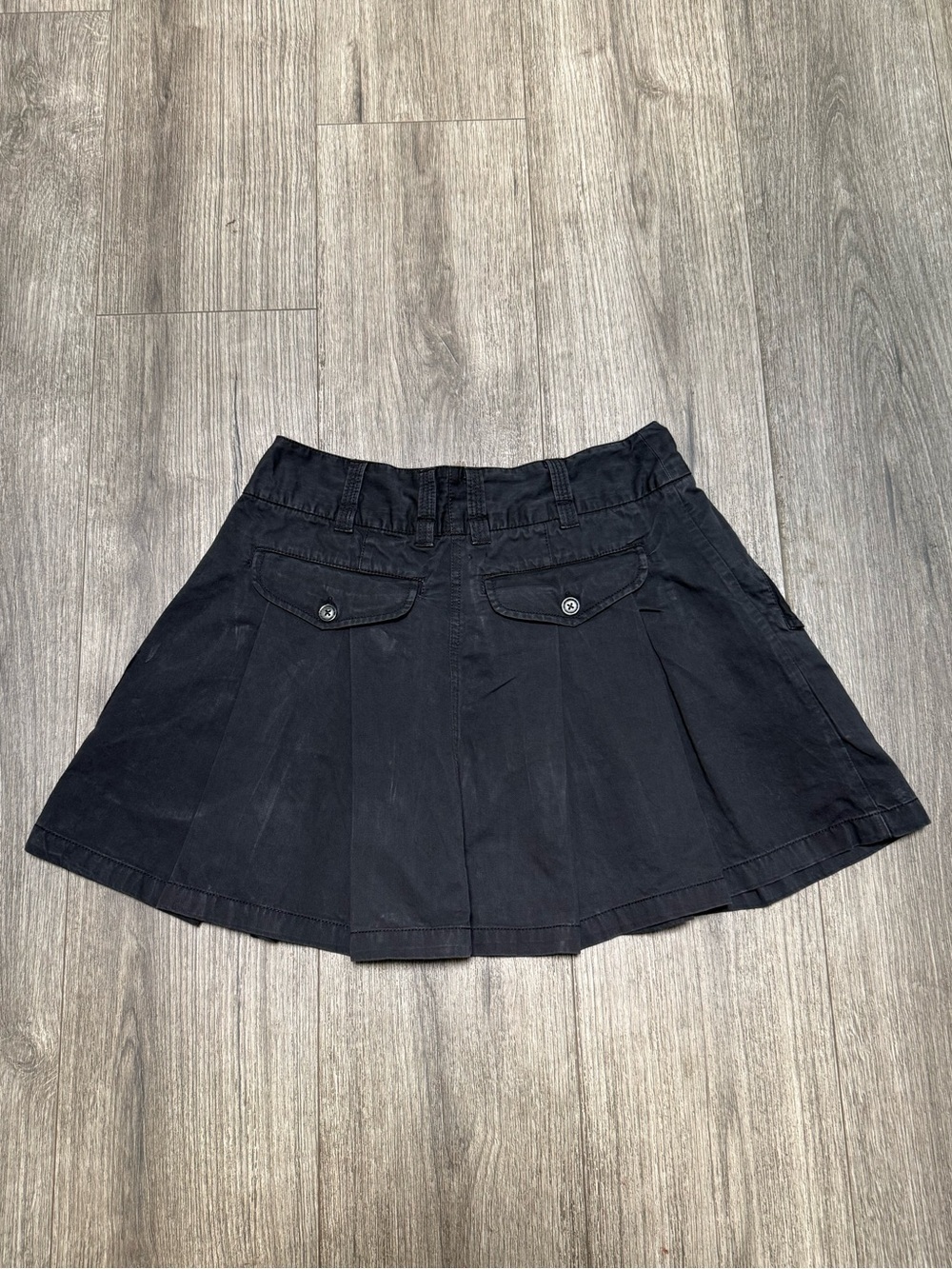 Free People Pleats To Meet You Washed Black Pleated Cargo Mini Skirt - Picture 3 of 6